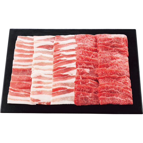 鹿児島黒豚・黒毛和牛バラ焼肉セット(計600g)
