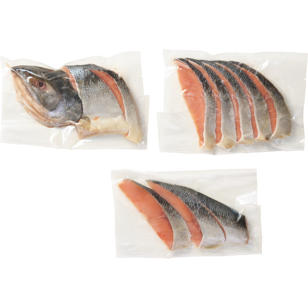 北海道礼文島・利尻島沖産　熟成新巻鮭半身切身(800g)